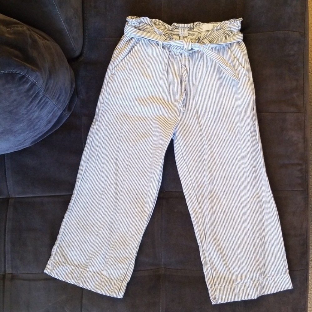 ⛔️SOLD⛔️Wide leg chambray blue pinstripe pant